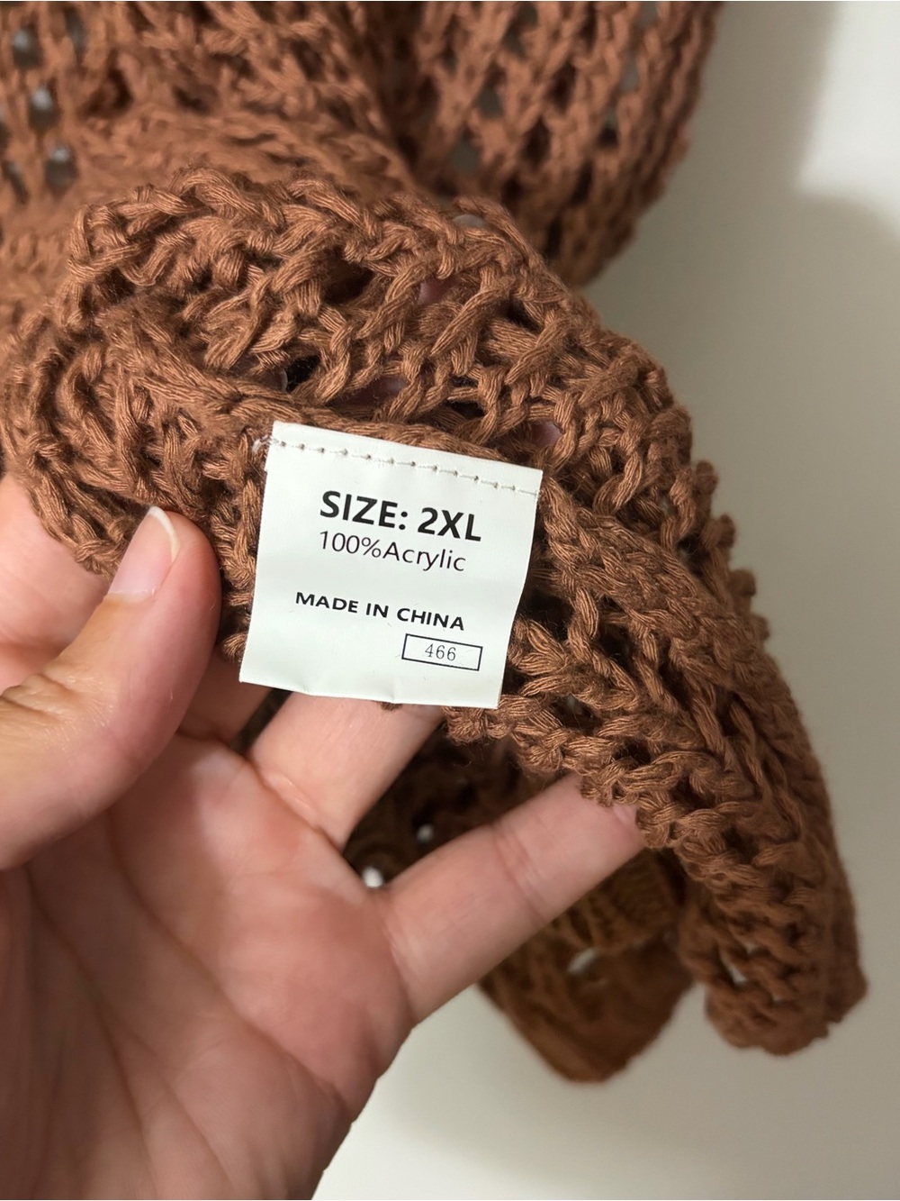 Amazon Women’s Open Knit Crewneck Sweater - Rust Brown - Picture 2 of 2